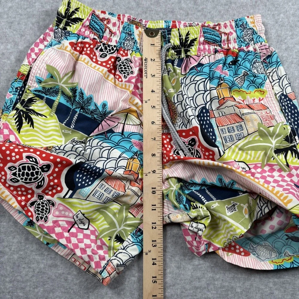Vilebrequin Saint Tropez Les Plages Men's M Swim Trunks Board Shorts Lined